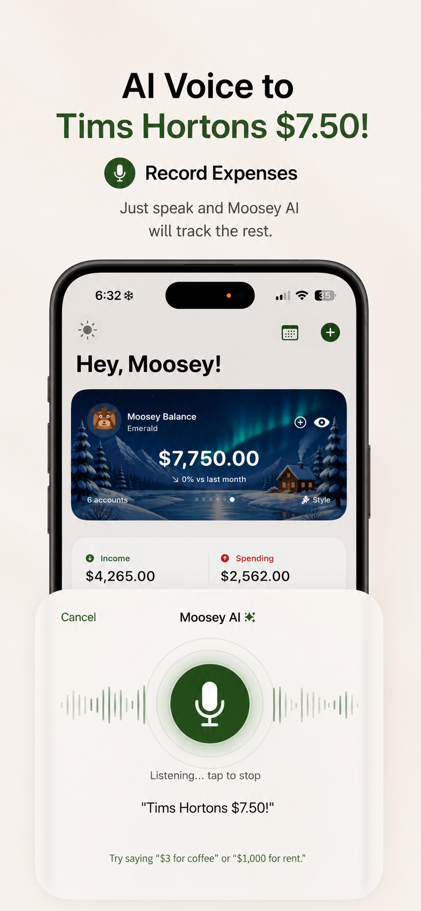 Moosey receipt capture screen