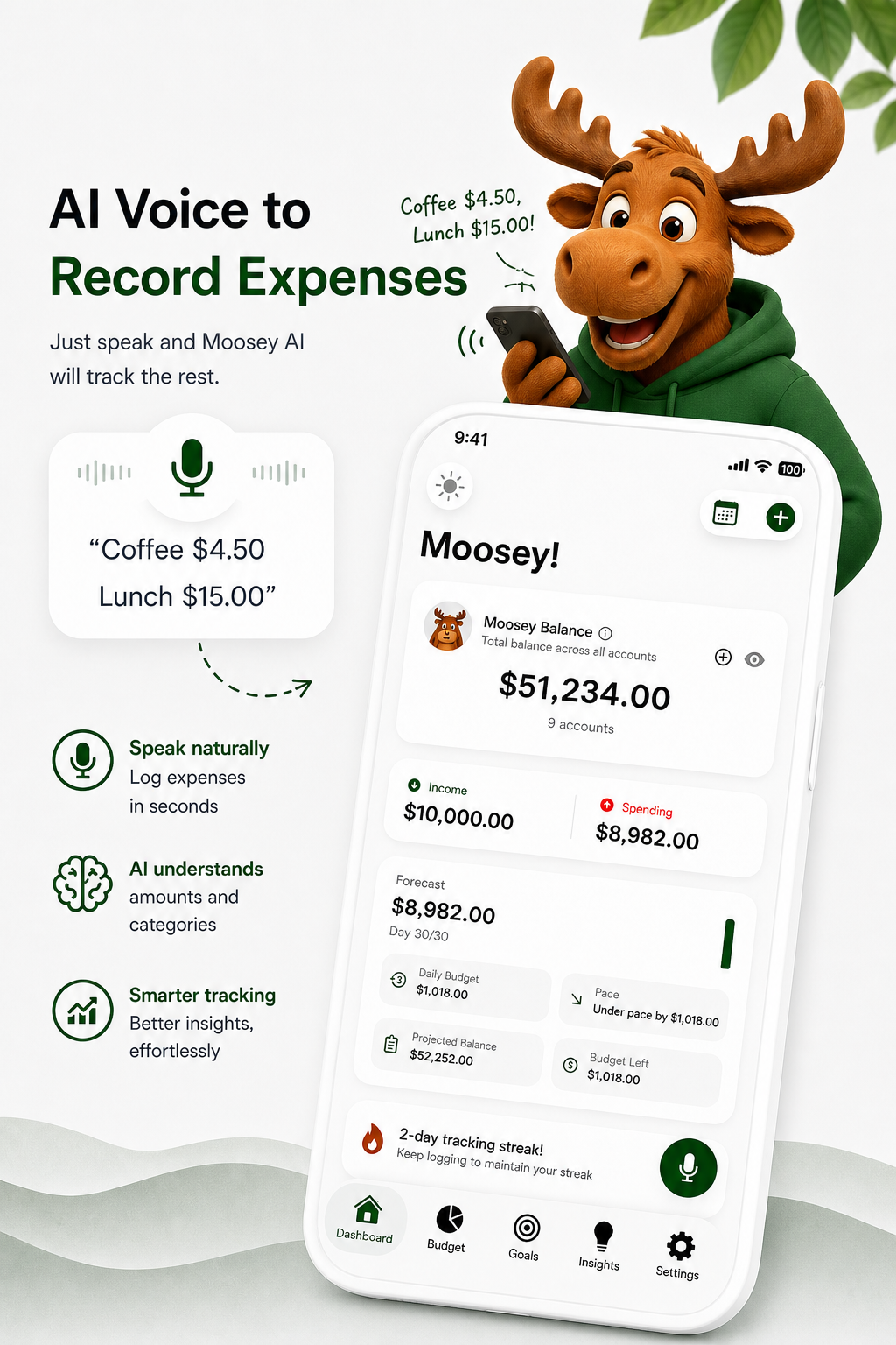 Moosey receipt screen on iPhone
